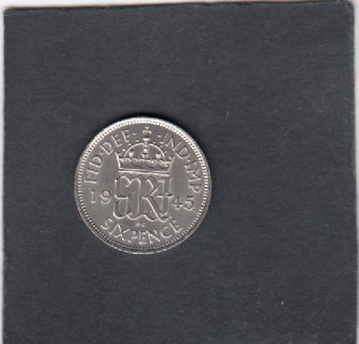 Beschrijving: 6 Pence GEORGIUS VI